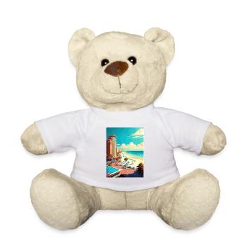 Destin Florida Vintage Voyage Poster WPA Souvenir - Nounours - blanc - Devant