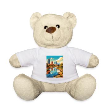 Phoenix Arizona Vintage Travel Poster WPA Souvenir - Teddy Bear - white - Front