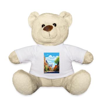 Montreal Canada Vintage Travel Poster WPA Souvenir - Teddy Bear - white - Front