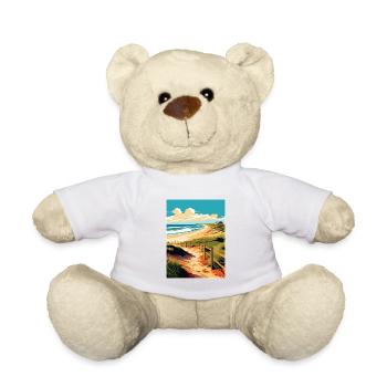 Padre Island Texas Vintage voyage affiche Souvenir - Nounours - blanc - Devant