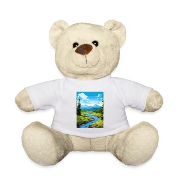 Eagle River Alaska Vintage Reiseposter Souvenir - Teddy - Weiß - Vorne