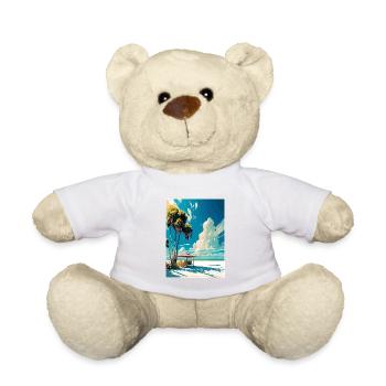 Siesta Key Floride Vintage voyage affiche Souvenir - Nounours - blanc - Devant