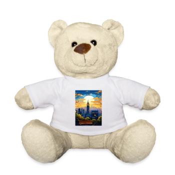 Manhattan New York Vintage voyage affiche Souvenir - Nounours - blanc - Devant
