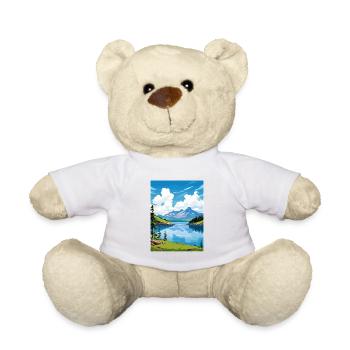 Skilak Lake Alaska Vintage Reiseposter Souvenir - Teddy - Weiß - Vorne