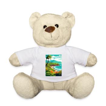 Kailua Kona Hawaii Vintage Reiseposter Souvenir - Teddy - Weiß - Vorne