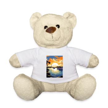 Pearl Harbor Hawaii Vintage Reiseposter Souvenir - Teddy - Weiß - Vorne