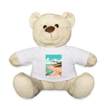 Crystal Beach Texas Vintage Reiseposter Souvenir - Teddy - Weiß - Vorne