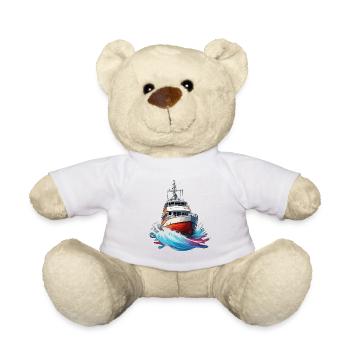Pirate Ship / Boat / Sea / Ocean / Waves - Teddy Bear - white - Front