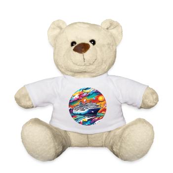 Pirate Ship / Boat / Sea / Ocean / Waves - Teddy Bear - white - Front