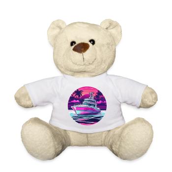 Pirate Ship / Boat / Sea / Ocean / Waves - Teddy Bear - white - Front