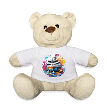 Pirate Ship / Boat / Sea / Ocean / Waves - Teddy Bear - white - Front