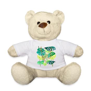 forêt tropicale monstera - Nounours - blanc - Devant