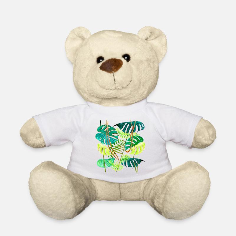 Monstera Rainforest - Teddy Bear - white