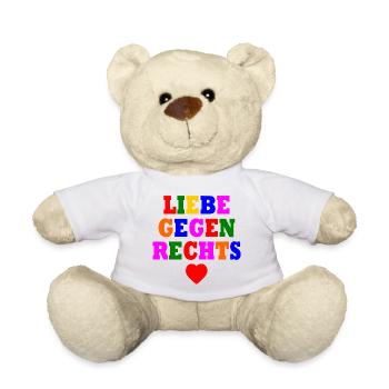 Liebe gegen rechts - Teddy - Weiß - Vorne