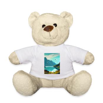Milford Sound Neuseeland Vintage Reiseposter - Teddy - Weiß - Vorne
