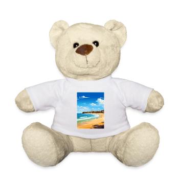 Bondi Beach Australien Vintage Reiseposter WPA - Teddy - Weiß - Vorne