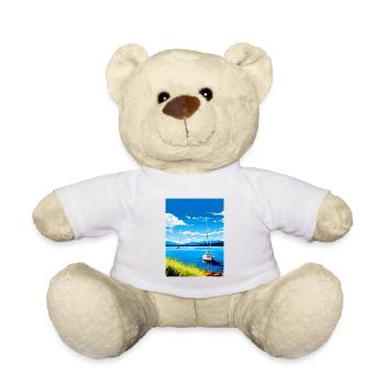 Lake Taupo Neuseeland Vintage Reiseposter WPA - Teddy - Weiß - Vorne