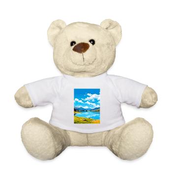 Lake Hayes Neuseeland Vintage Reiseposter WPA - Teddy - Weiß - Vorne