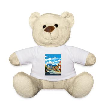 Wellington New Zealand Vintage Travel Poster WPA - Teddy Bear - white - Front