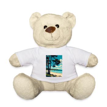 Manly Beach Australien Vintage Reiseposter WPA - Teddy - Weiß - Vorne