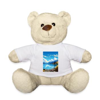Lake Wakatipu Neuseeland Vintage Reiseposter - Teddy - Weiß - Vorne