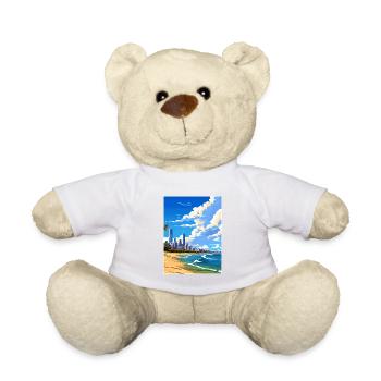 Gold Coast Australien Deko Vintage Reiseposter - Teddy - Weiß - Vorne