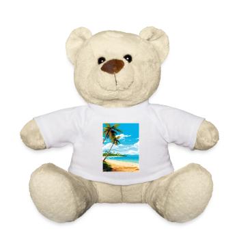 Hamilton Island Australia Deco Travel Poster - Teddy Bear - white - Front