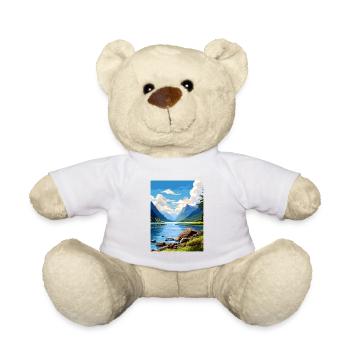 Fiordland Nationalpark Neuseeland Reiseposter - Teddy - Weiß - Vorne