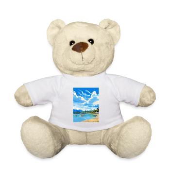 Whanganmata Whanganmatad Neuseeland Reiseposter - Teddy - Weiß - Vorne