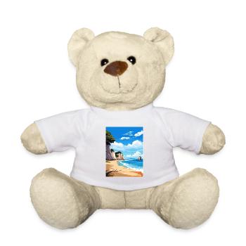 Cathedral Cove Marine Reserve New Zealand Souvenir - Teddy Bear - white - Front