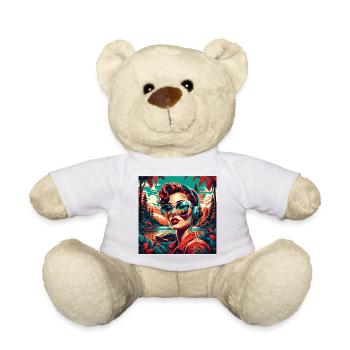 Rockabilly / Pin-up Girl / Frauenpower / 50er - Teddy - Weiß - Vorne