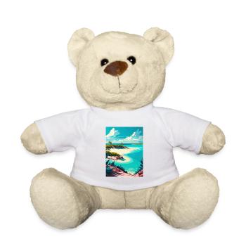 Turks- und Caicosinseln Karibik Reiseposter - Teddy - Weiß - Vorne