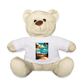 Canberra Australie Vintage voyage affiche Souvenir - Nounours - blanc - Devant