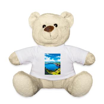 Blue Lake Australie Vintage voyage affiche Souvenir - Nounours - blanc - Devant
