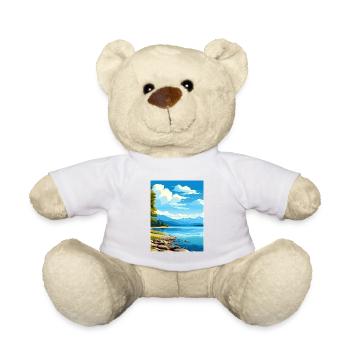 Te Anau Neuseeland Vintage Reiseposter Souvenir - Teddy - Weiß - Vorne