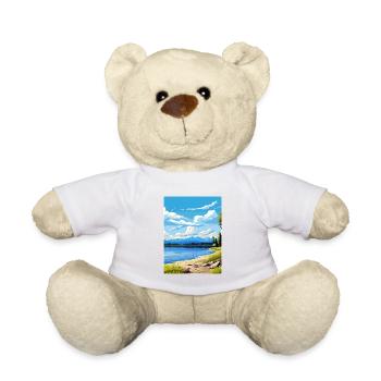 Te Anau Neuseeland Vintage Reiseposter Souvenir - Teddy - Weiß - Vorne