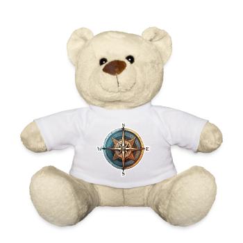 Boussole / Direction cardinale / Voyage / Survie - Nounours - blanc - Devant
