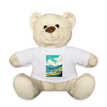 San Martin De Los Andes Vintage voyage affiche WPA - Nounours - blanc - Devant
