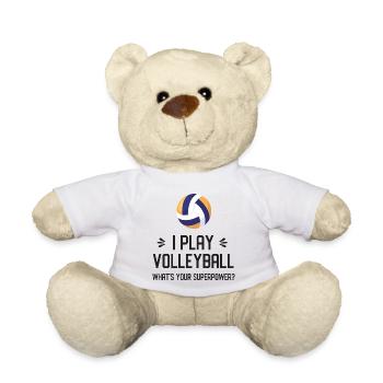 Ich spiele Volleyball. Was ist deine Superkraft? - Teddy - Weiß - Vorne