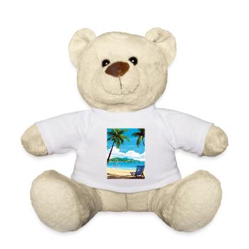 Antigua-et-Barbuda Affiche de voyage dans les Caraïbes - Nounours - blanc - Devant