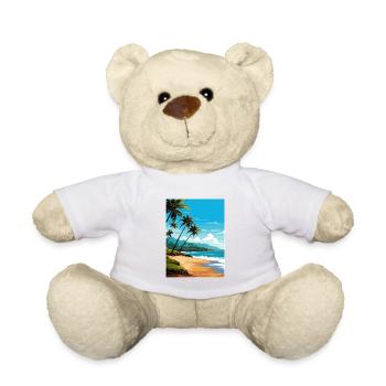 Playa Flamingo Costa Rica Vintage Travel Poster - Teddy Bear - white - Front