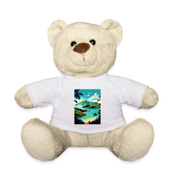 Antigua-et-Barbuda Affiche de voyage dans les Caraïbes - Nounours - blanc - Devant