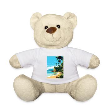 Manuel Antonio Park Costa Rica Travel Poster - Teddy Bear - white - Front