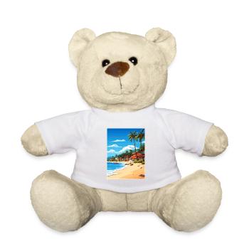 Honduras Karibik Vintage Reiseposter Souvenir - Teddy - Weiß - Vorne