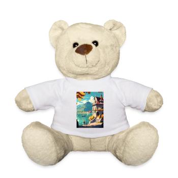 Annecy Décoration Vintage Voyage Poster Souvenir - Nounours - blanc - Devant