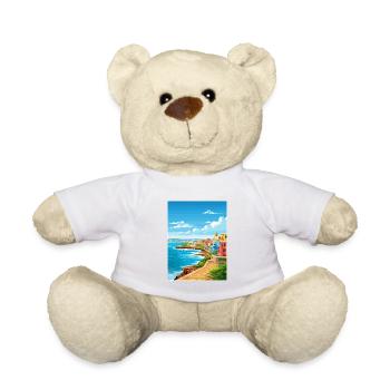 San Juan Karibik Vintage Reiseposter Souvenir - Teddy - Weiß - Vorne