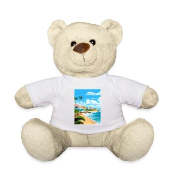 San Juan Karibik Vintage Reiseposter Souvenir - Teddy - Weiß - Vorne