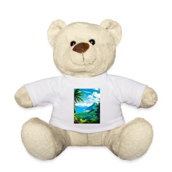 Saint Lucia Caribbean Vintage Travel Poster WPA - Teddy Bear - white - Front