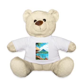 Bora Polynésie Française Vintage Voyage Poster WPA - Nounours - blanc - Devant