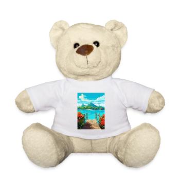 Bora Polynésie Française Vintage Voyage Poster WPA - Nounours - blanc - Devant